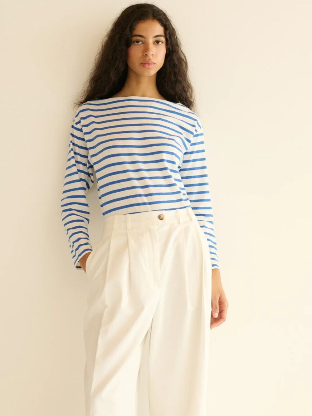 Doen Irene Tee in Bleu Breton Stripe